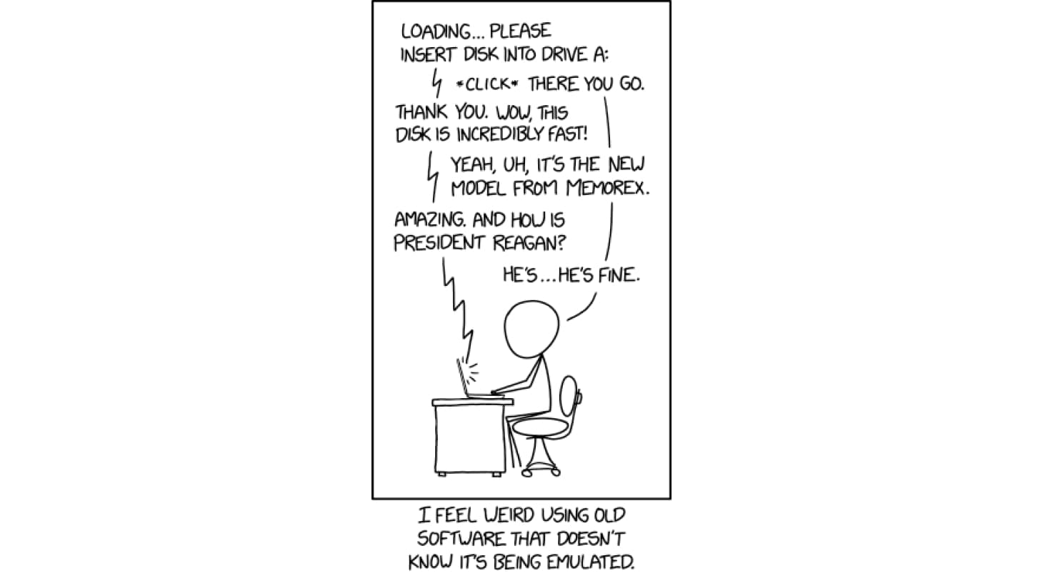 "I laugh at the software as if I'm 100% confident that it's 2019."