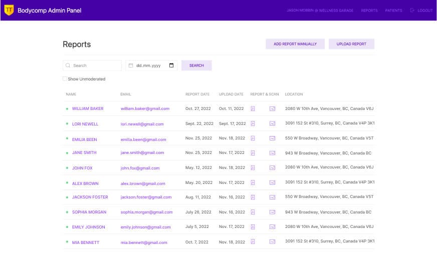 Technician platform integration with the Jevitty app via API, screen 3
