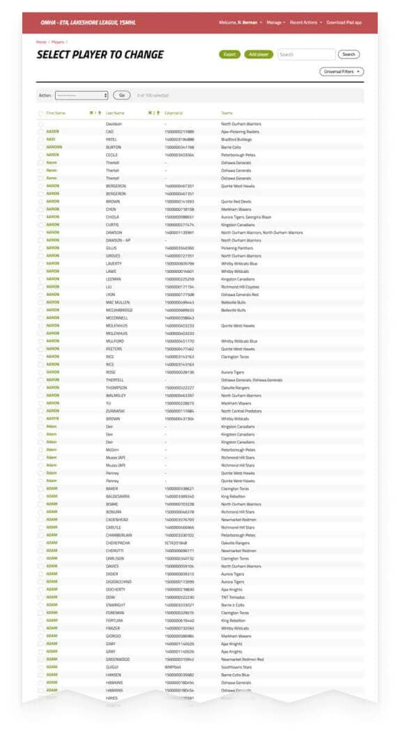 GameSheet v2 screen part 3