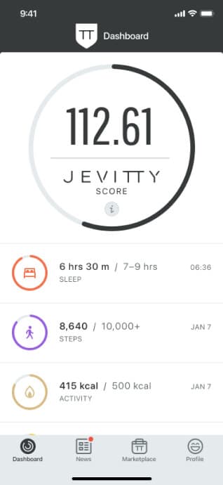 Jevitty app screen from the infrastructure phase, 4 of 5