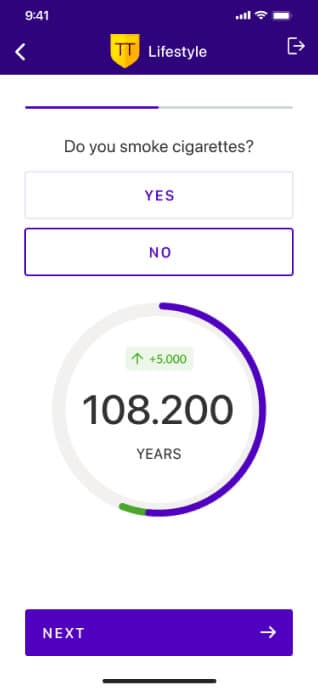 Jevitty app screen, 3 of 5