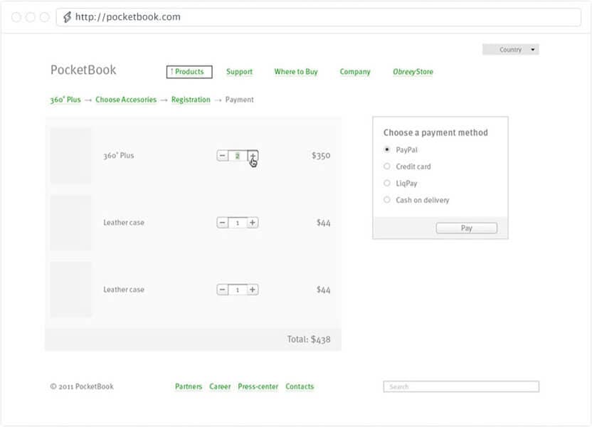 PocketBook UI Wireframe 1