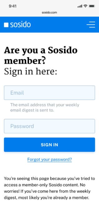 Sosido mobile screen showing member collaboration features, 3 of 4