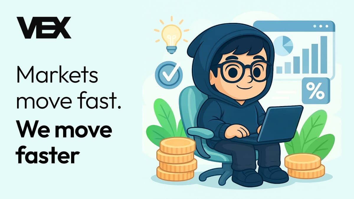Vex social post with 402kid: Markets move fast. We move faster