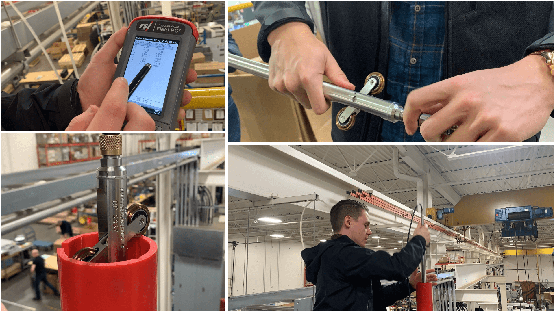 RST field engineer showing the legacy mobile device and software on RST Instruments premises.